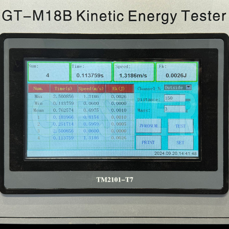 kinetic energy tester
